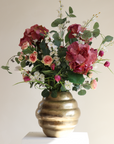 Large boeket Pink purfect incl. vaas goud