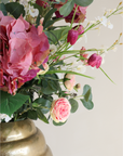 Large boeket Pink purfect incl. vaas goud