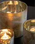 Windlicht goud met dennenappels