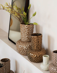 Dots vaas parelmoer bruin