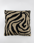 Zebra kussen champagne - zwart