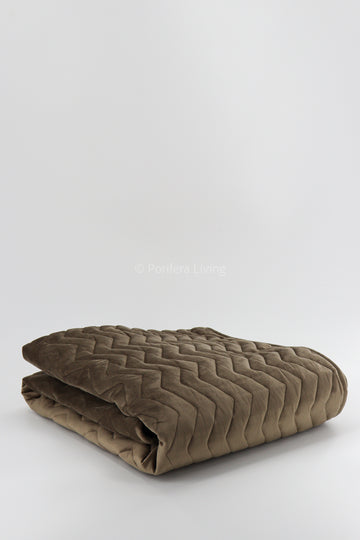 Bed runner glossy taupe