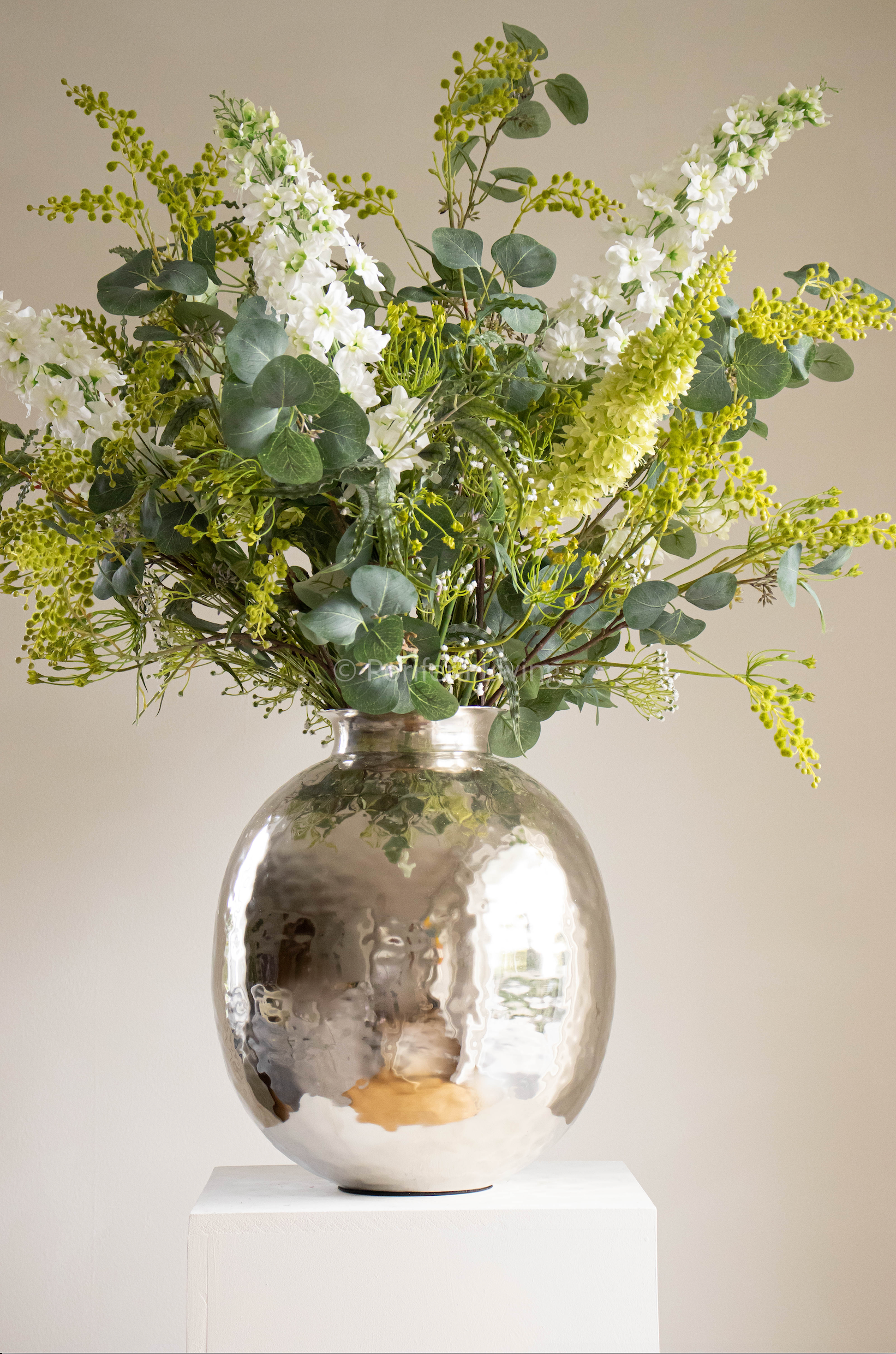 Large zijden boeket paradise wit incl. vaas