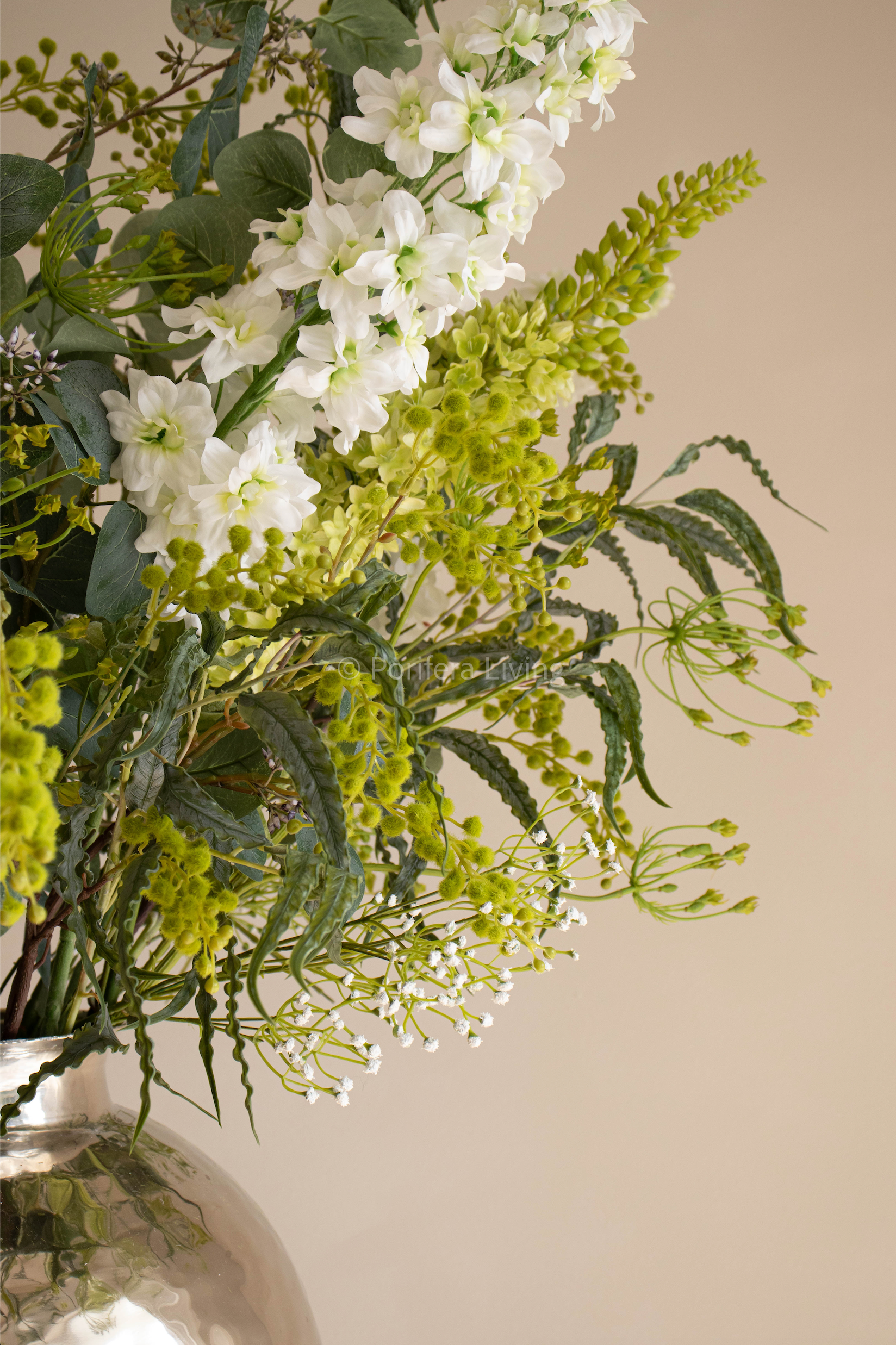 Large zijden boeket paradise wit incl. vaas