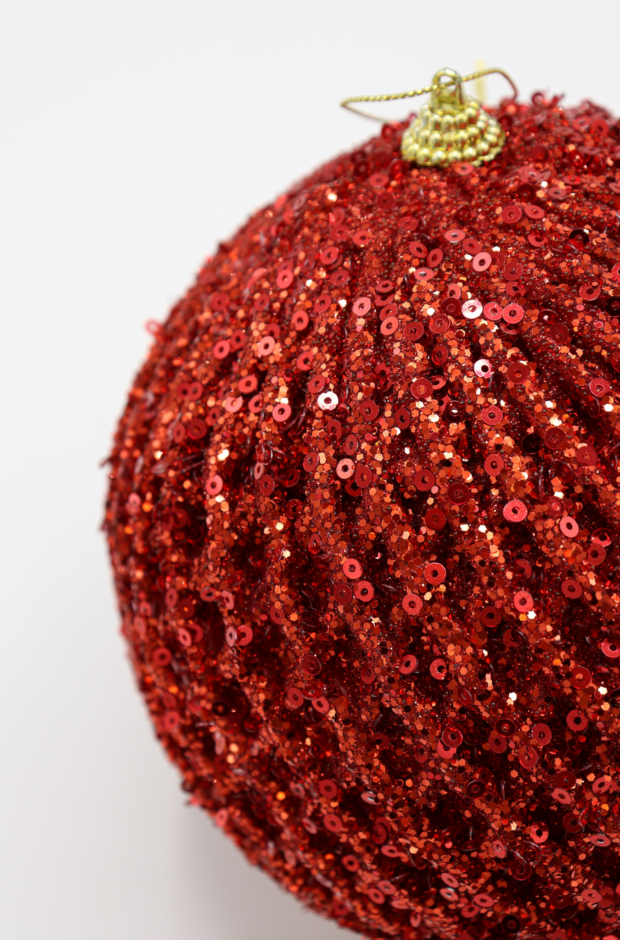 Onbreekbare kerstbal rood glitter XXL