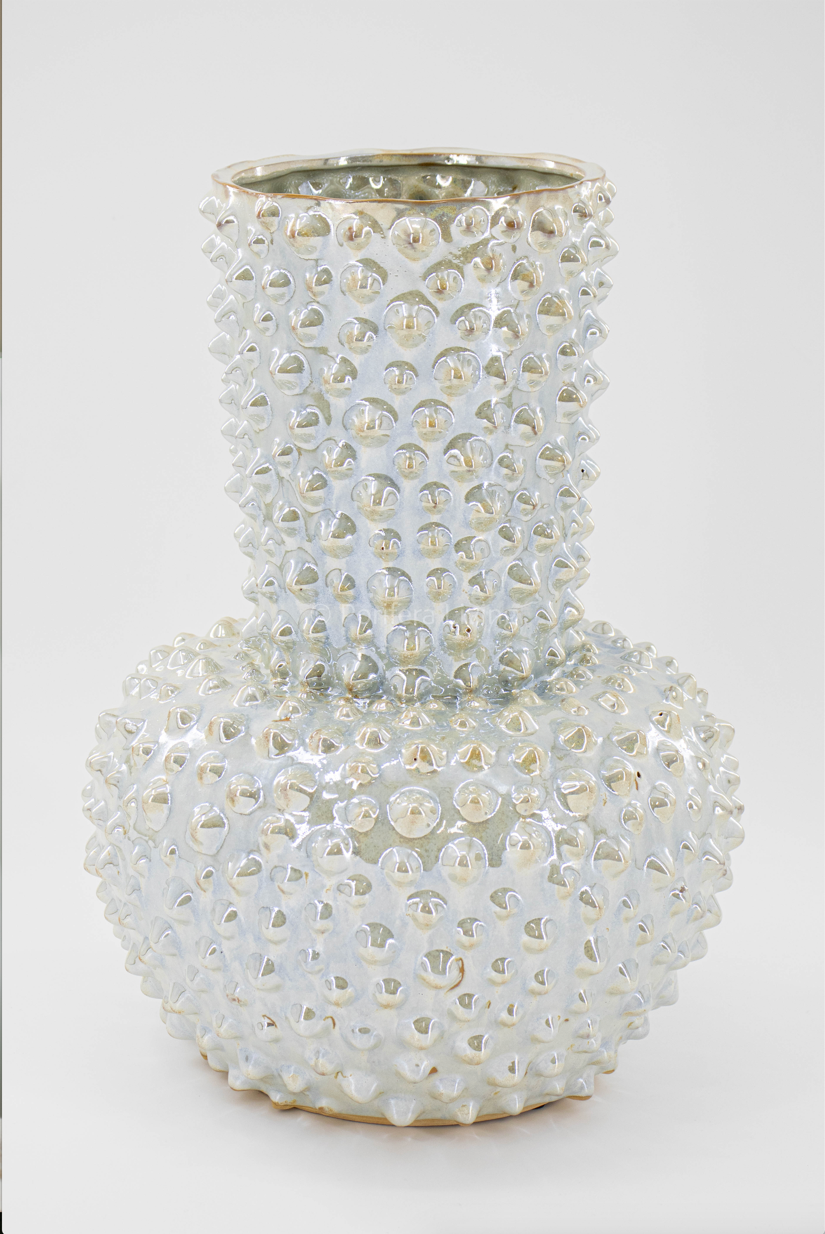 Dots vaas parelmoer wit