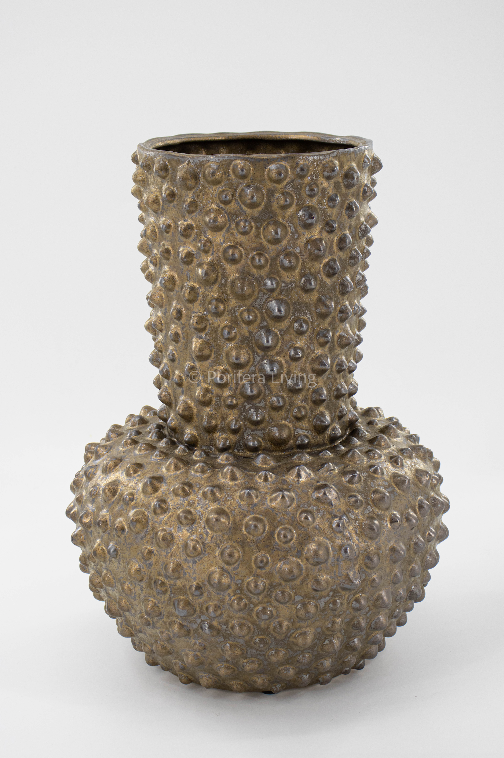 Dots vaas donker mat brons