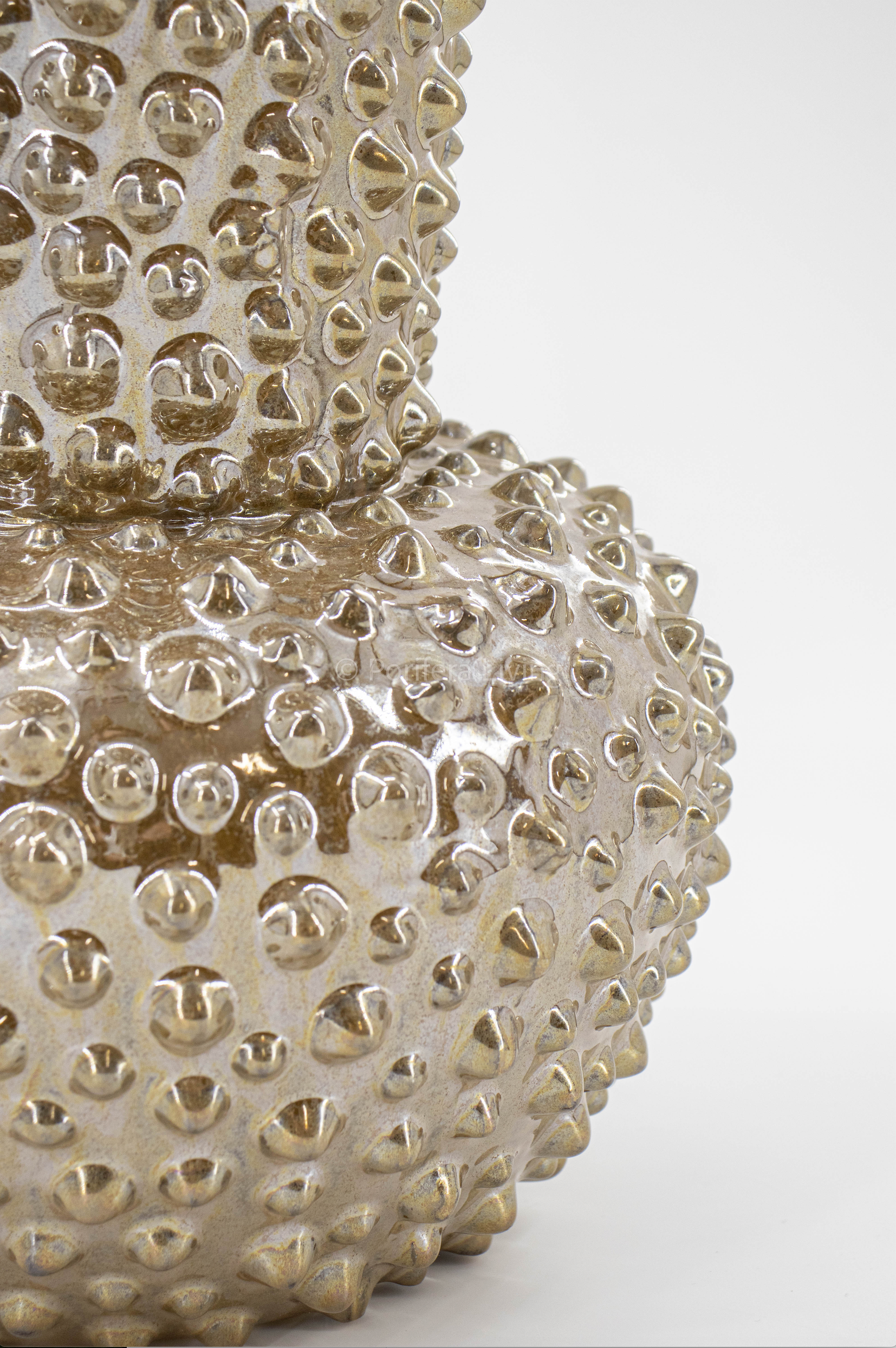 Dots vaas parelmoer bruin