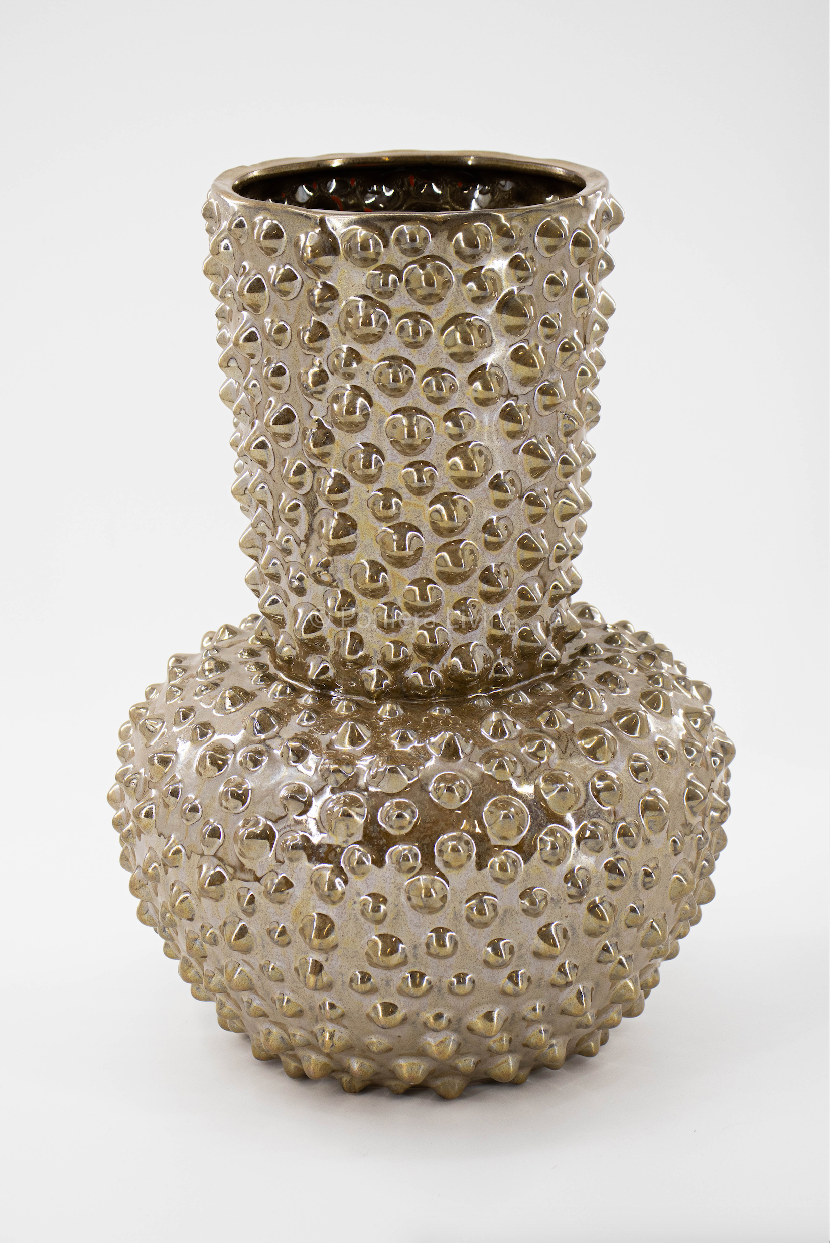 Dots vaas parelmoer bruin